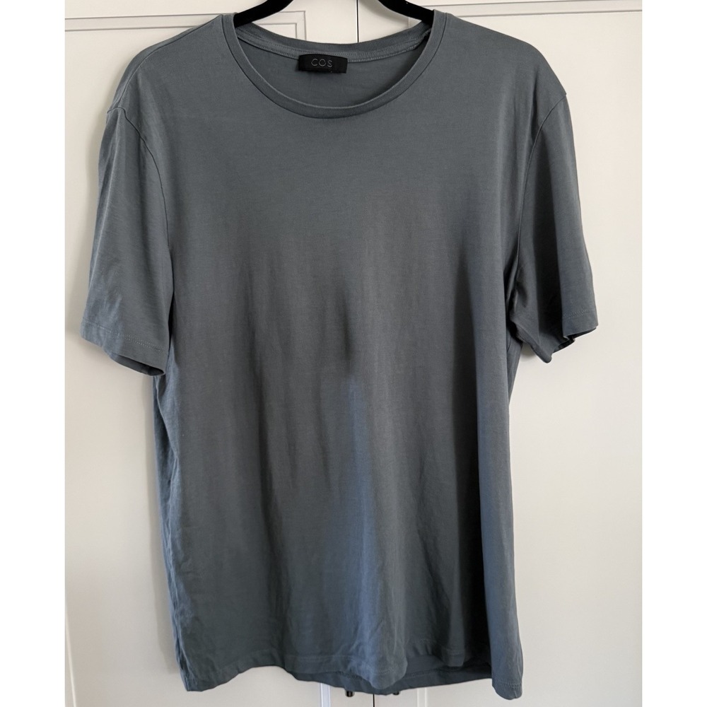 COS T-Shirt Mens Small Slate Relax Fit Classic Crew Neck Soft 100% Cotton